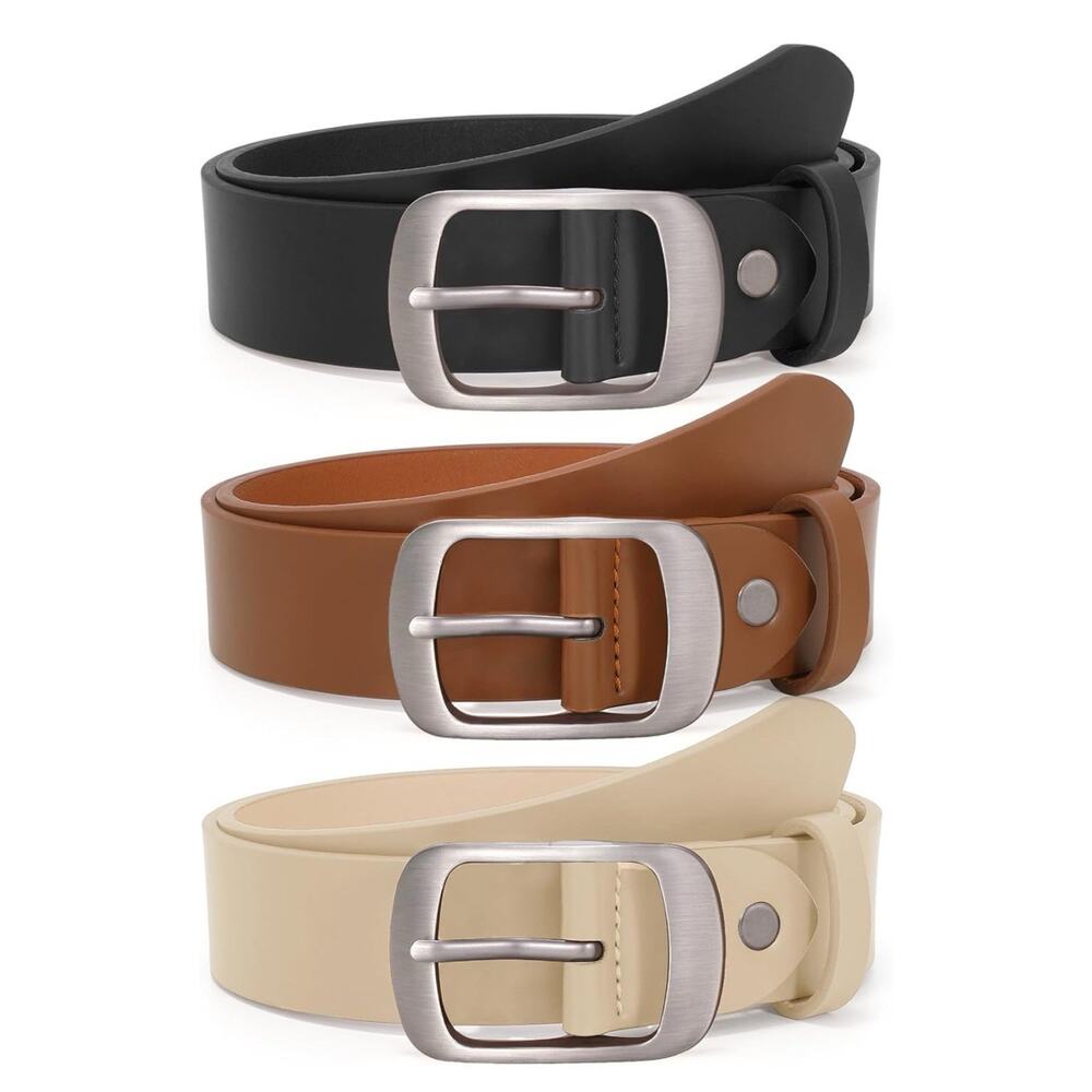 3 Pack FashionWomen Belts for Jeans Dresses Pants Ladies Leather Waist Belt READ